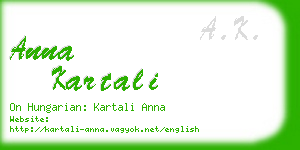 anna kartali business card